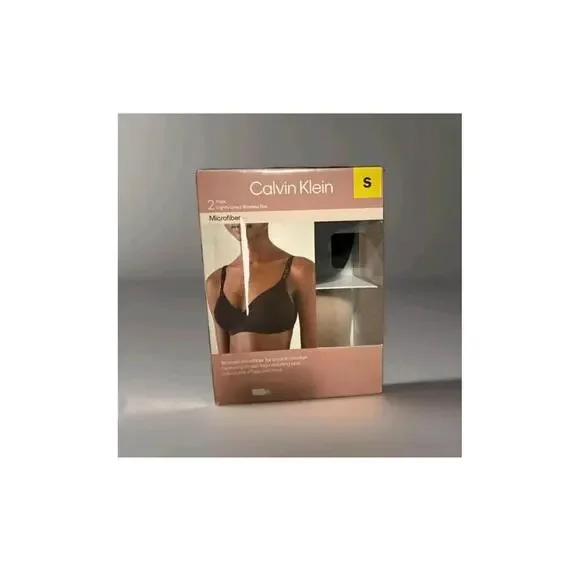 Calvin Klein Women's 2-Pack Microfiber Soft Wirefree Bra Size S. BJ - Picture 1 of 2